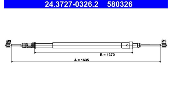 Cable, parking brake 24.3727-0326.2 ATE