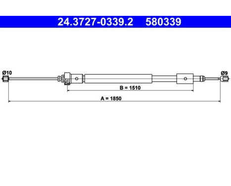 Cable, parking brake 24.3727-0339.2 ATE