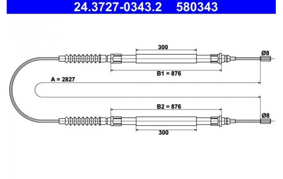 Cable, parking brake 24.3727-0343.2 ATE