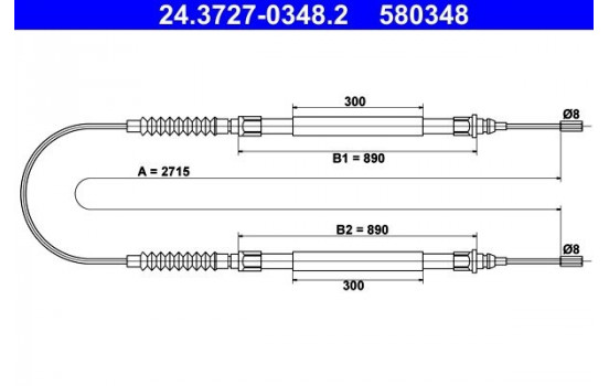 Cable, parking brake 24.3727-0348.2 ATE