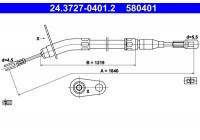 Cable, parking brake 24.3727-0401.2 ATE