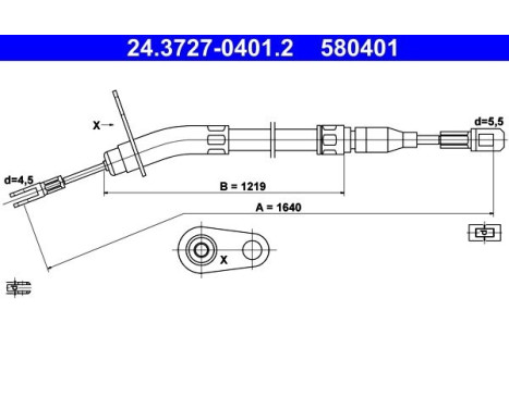 Cable, parking brake 24.3727-0401.2 ATE