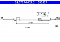Cable, parking brake 24.3727-0427.2 ATE