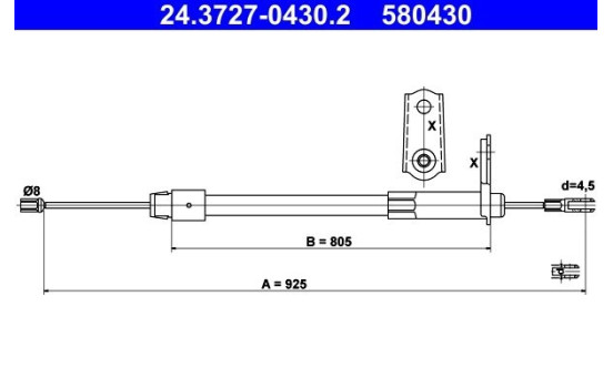 Cable, parking brake 24.3727-0430.2 ATE
