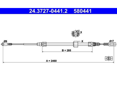 Cable, parking brake 24.3727-0441.2 ATE