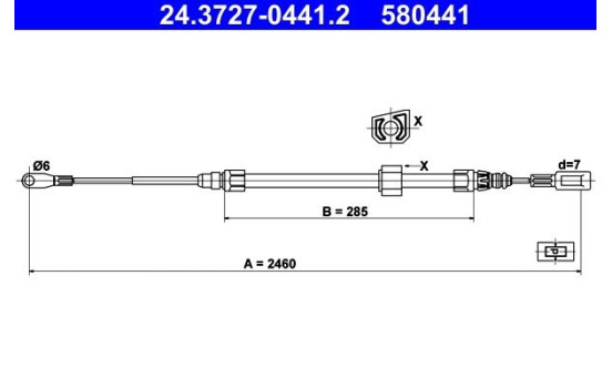 Cable, parking brake 24.3727-0441.2 ATE