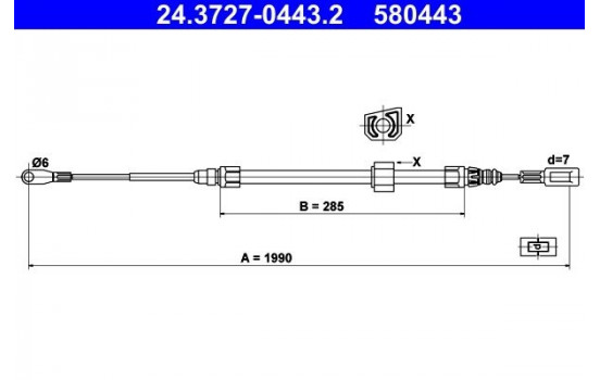 Cable, parking brake 24.3727-0443.2 ATE