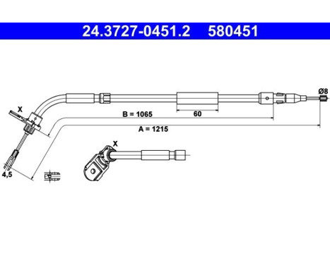 Cable, parking brake 24.3727-0451.2 ATE