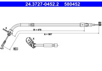 Cable, parking brake 24.3727-0452.2 ATE