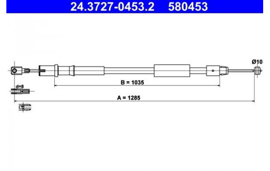 Cable, parking brake 24.3727-0453.2 ATE