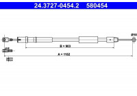 Cable, parking brake 24.3727-0454.2 ATE