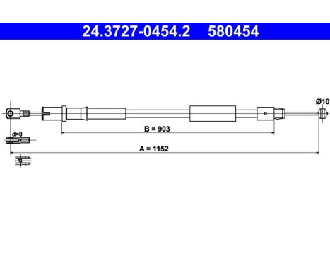 Cable, parking brake 24.3727-0454.2 ATE