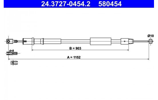 Cable, parking brake 24.3727-0454.2 ATE