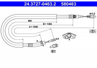 Cable, parking brake 24.3727-0463.2 ATE