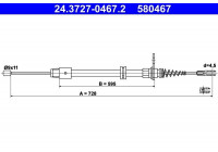 Cable, parking brake 24.3727-0467.2 ATE