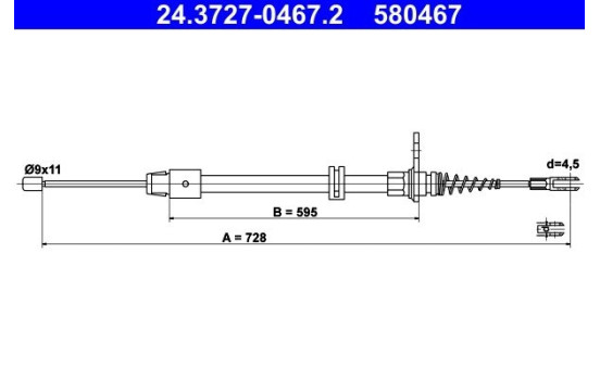 Cable, parking brake 24.3727-0467.2 ATE