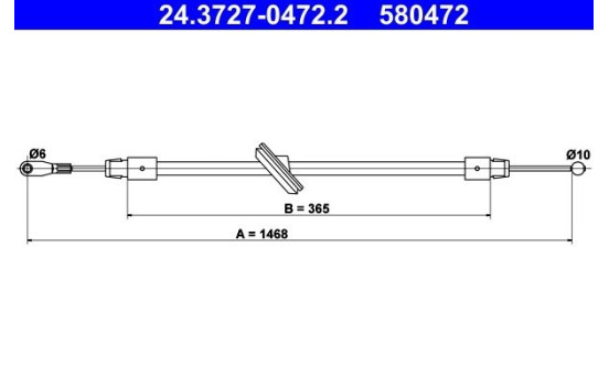 Cable, parking brake 24.3727-0472.2 ATE