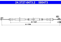 Cable, parking brake 24.3727-0473.2 ATE