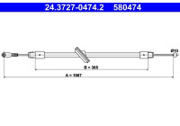 Cable, parking brake 24.3727-0474.2 ATE