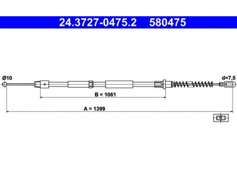 Cable, parking brake 24.3727-0475.2 ATE