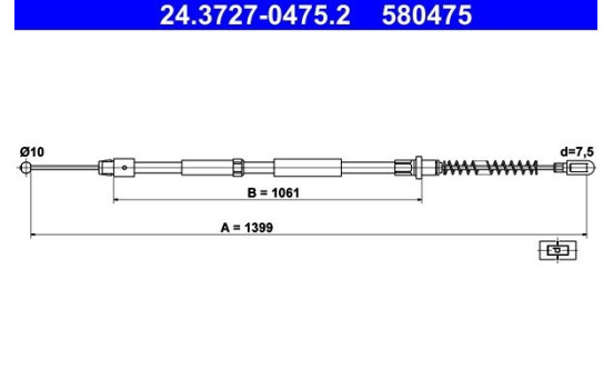 Cable, parking brake 24.3727-0475.2 ATE