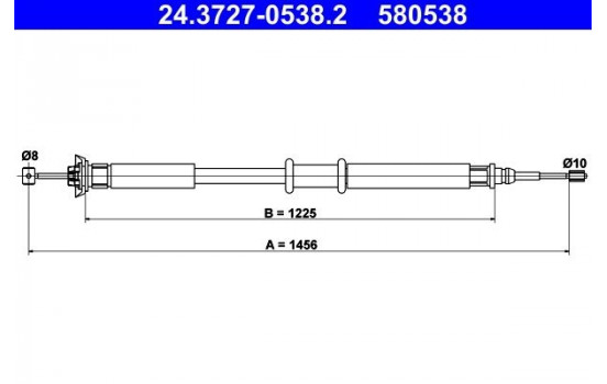Cable, parking brake 24.3727-0538.2 ATE
