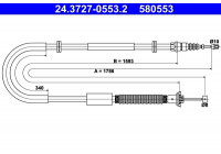 Cable, parking brake 24.3727-0553.2 ATE