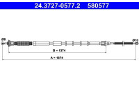 Cable, parking brake 24.3727-0577.2 ATE