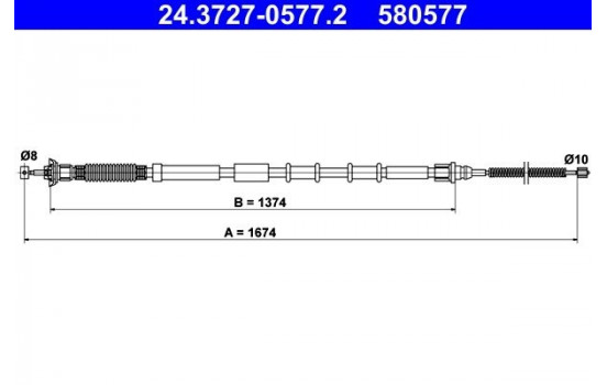 Cable, parking brake 24.3727-0577.2 ATE