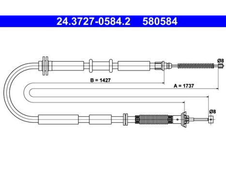 Cable, parking brake 24.3727-0584.2 ATE
