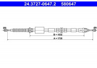 Cable, parking brake 24.3727-0647.2 ATE