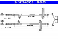 Cable, parking brake 24.3727-0655.2 ATE