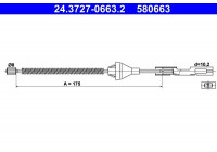 Cable, parking brake 24.3727-0663.2 ATE