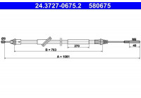 Cable, parking brake 24.3727-0675.2 ATE
