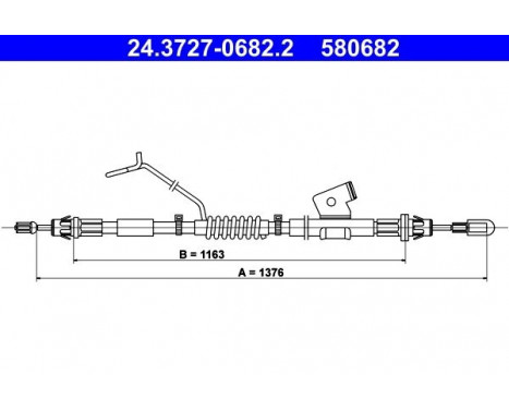 Cable, parking brake 24.3727-0682.2 ATE