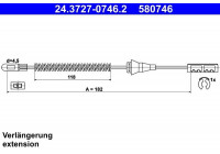 Cable, parking brake 24.3727-0746.2 ATE