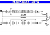 Cable, parking brake 24.3727-0752.2 ATE