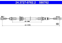 Cable, parking brake 24.3727-0762.2 ATE