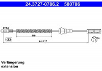 Cable, parking brake 24.3727-0786.2 ATE