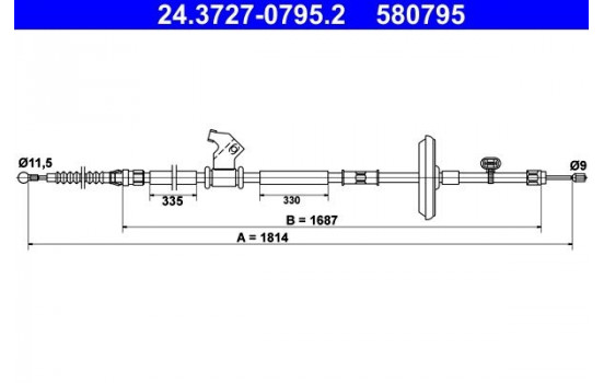 Cable, parking brake 24.3727-0795.2 ATE