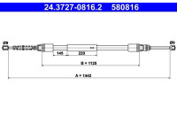 Cable, parking brake 24.3727-0816.2 ATE