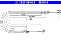 Cable, parking brake 24.3727-0844.2 ATE
