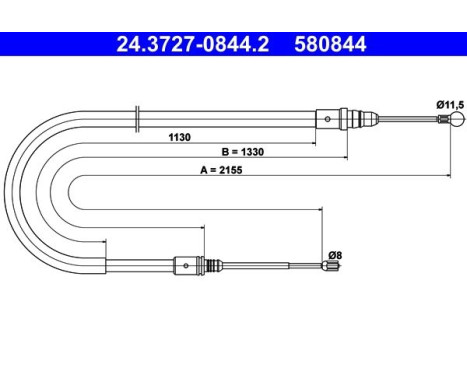 Cable, parking brake 24.3727-0844.2 ATE