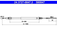 Cable, parking brake 24.3727-0847.2 ATE