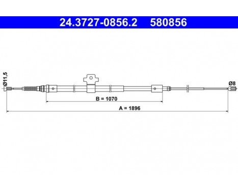 Cable, parking brake 24.3727-0856.2 ATE