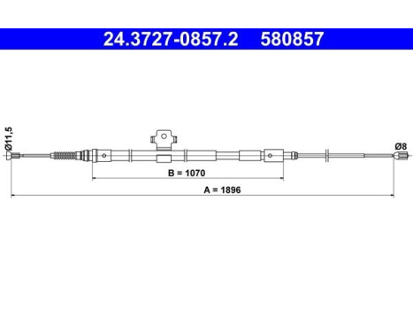 Cable, parking brake 24.3727-0857.2 ATE