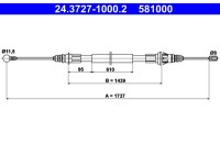 Cable, parking brake 24.3727-1000.2 ATE