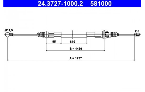 Cable, parking brake 24.3727-1000.2 ATE