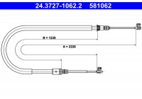Cable, parking brake 24.3727-1062.2 ATE