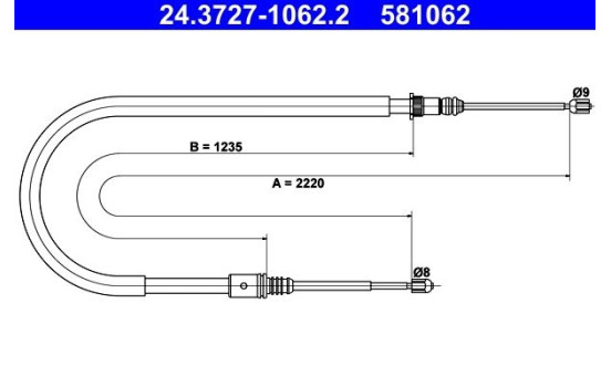 Cable, parking brake 24.3727-1062.2 ATE